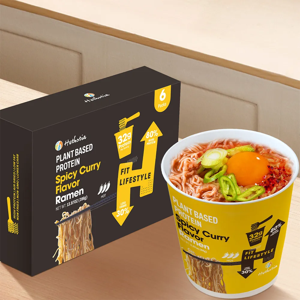 Лапша с низким содержанием углеводов и высоким содержанием белка с острым вкусом карри