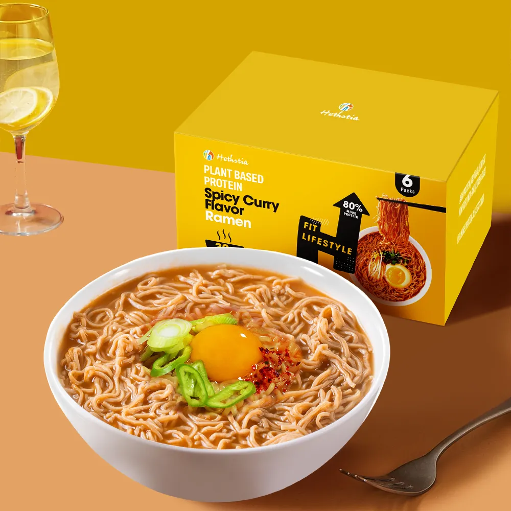 Лапша с высоким содержанием белка и острым вкусом карри, макароны с высоким содержанием белка
